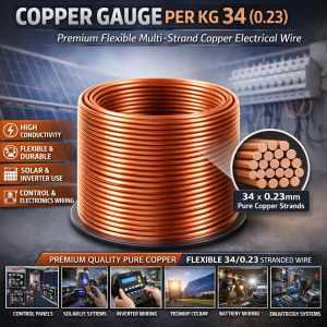 34 (0.23mm) COPPER GAUGE PER KG – Premium Flexible Multi-Strand Copper Wire
