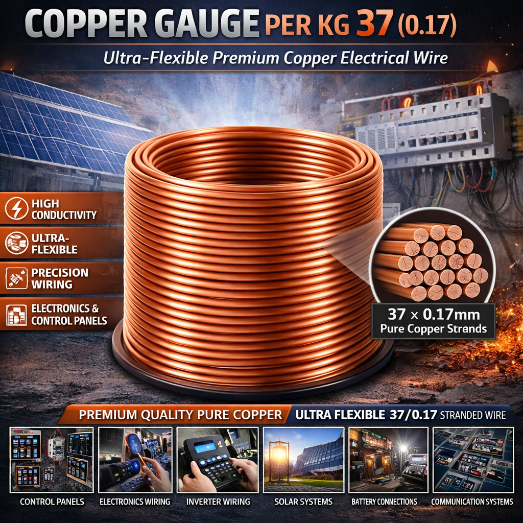 37 (0.17) COPPER GAUGE PER KG – Ultra-Flexible Premium Copper Wire