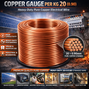 20 (0.90) COPPER GAUGE PER KG  – Heavy-Duty Pure Copper Electrical Wire