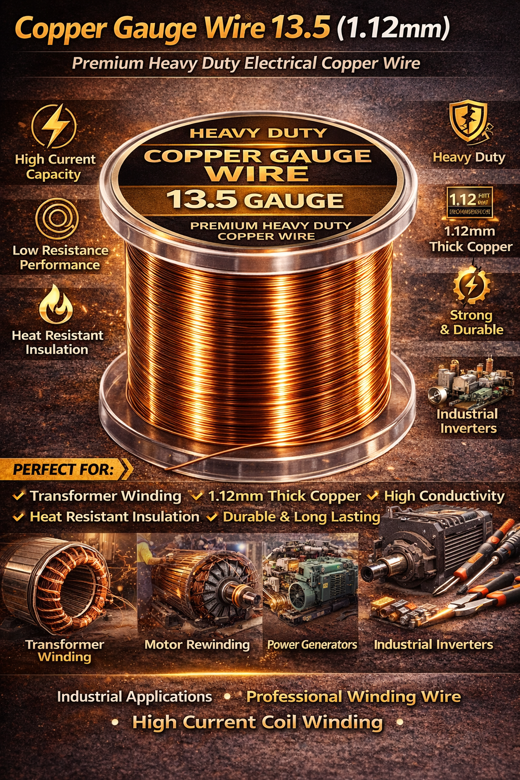13.5 (1.12mm) Copper Gauge Wire