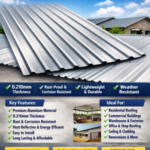 35 (0.210mm) Aluminium Gauge Lightweight Roofing Sheet – Durable & Rust-Proof